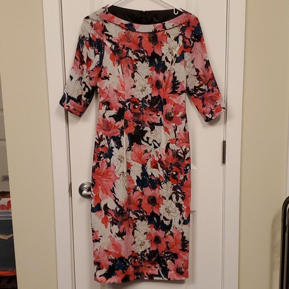 Black Halo Petit Floral Print Dress